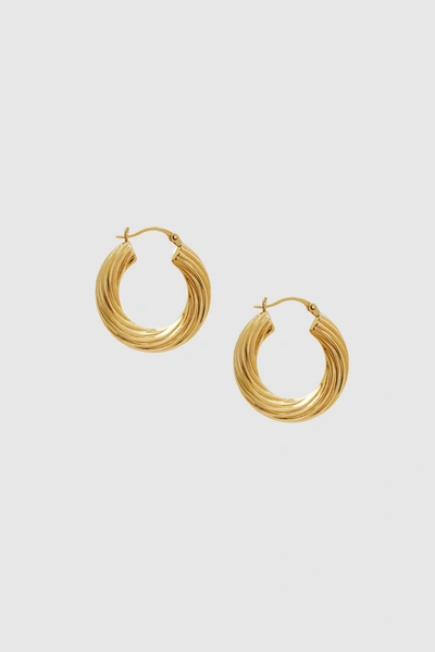 Anine Bing Twist Hoop Earrings In 14k Gold In 14k Yellow Gold