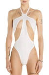 Mugler Cutout Swimsuit In White