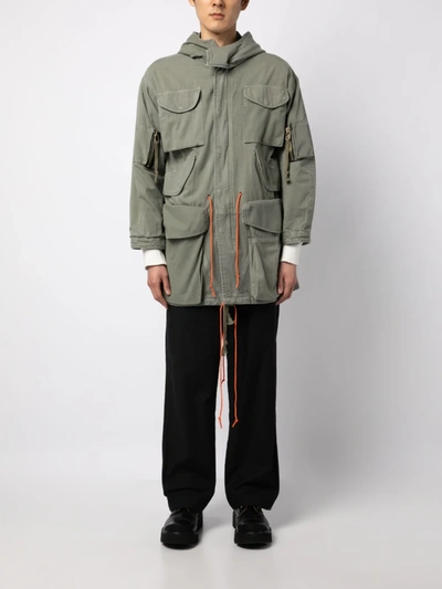 Greg Lauren Men Mixed Army Fishtail Jacket In Brown