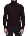 DOLCE & GABBANA DOLCE & GABBANA BROWN WOOL TURTLE NECK PULLOVER MEN'S SWEATER