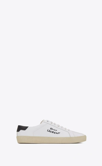 Saint Laurent Court Classic Leather Sneakers In 9061 White/black