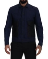 DSQUARED² DSQUARED² DARK BLUE COTTON COLLARED LONG SLEEVES CASUAL MEN'S SHIRT