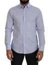 Versace Light Blue Cotton Formal  Shirt In Light Blue