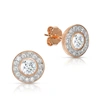 GENEVIVE GENEVIVE Sterling Silver Rose Gold Plated Cubic Zirconia Round Stud Earrings