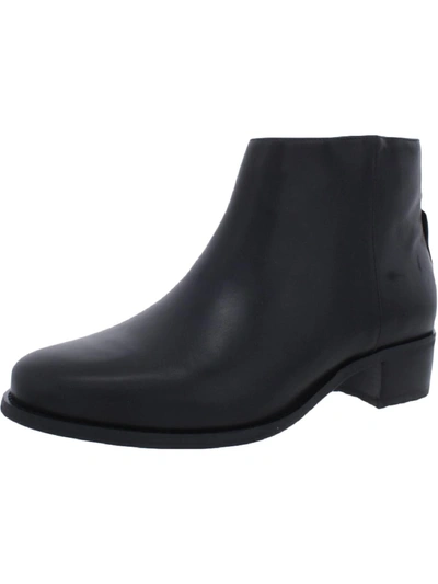 David Tate Voyage Womens Leather Block Heel Ankle Boots In Black