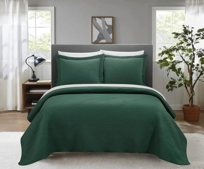 Chic Home Seann 3-piece Quilt Set In Green