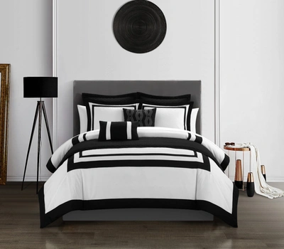 Chic Home Lettice 8-piece Comforter Set In Black