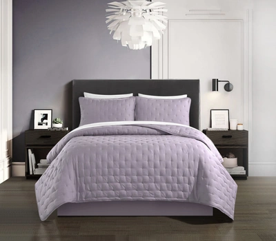 Chic Home Chylar 3-piece Quilt Set In Lavender