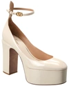 Valentino Garavani Valentino Platform Ankle Strap Pumps In White