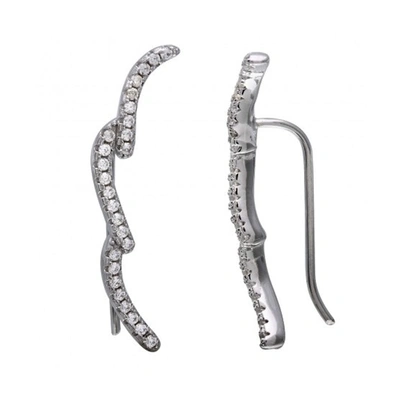 Adornia Silver Crystal Ear Climber