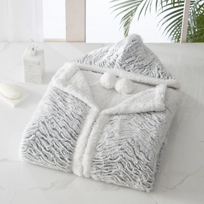 Chic Home Shaima 1-piece Hooded Snuggle In Silver