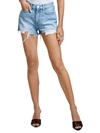 L AGENCE WOMENS DISTRESSED MID RISE DENIM SHORTS