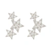 Adornia White Rhodium Plated Swarovski Crystal Shooting Star Earrings In White