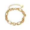 Rachel Glauber 14k Gold Plated Link Chain Bracelet In White