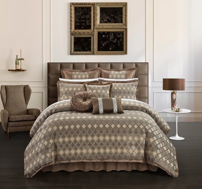 Chic Home Sueann Comforter Set In Brown