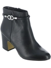 Bella Vita Diaz Womens Block Heel Leather Ankle Boots In Black
