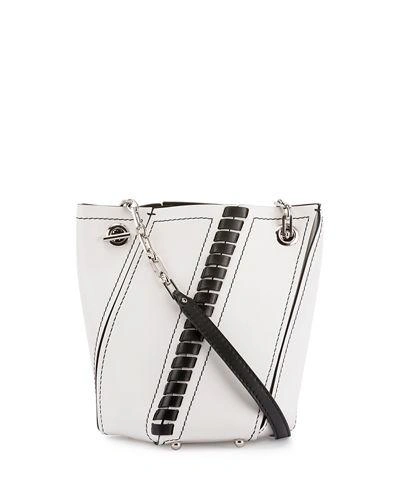 Proenza Schouler Hex Crossbody Leather Bucket Bag In White Pattern