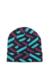 Versace Greca Signature Wool Blend Beanie Hat