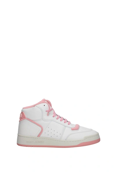 Saint Laurent Sneakers Leather White Pink