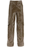 Ganni Brown Patent Faux-leather Trousers