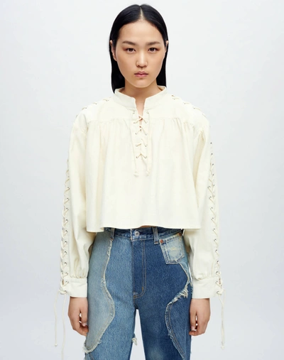 Re/done Pirate Top In Ivory