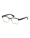 TOM FORD SHINY METAL SQUARE EYEGLASSES, ROSE GOLD/BLACK,PROD110930135