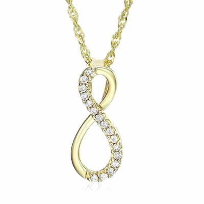 Vir Jewels 1/10 Cttw Diamond Infinity Pendant In 10k Yellow Gold With 18 Inch Chain
