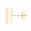 Ballstudz 14k Yellow Gold 1x7mm Dainty Bar Stud Earrings, With Pushback, Women's, Unisex In Gold