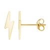 Ballstudz 14k Yellow Gold 2.9x10mm Dainty Lightning Bolt Stud Earrings, With Pushback, Women's, Unisex In Gold