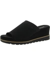 Anne Klein Hannah Womens Slip On Open Toe Wedge Sandals In Black