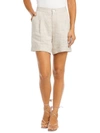 Karen Kane Pleated High Waist Linen Shorts In Brown