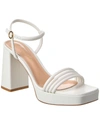 Gianvito Rossi Lena 70 Leather Platform Sandal In White