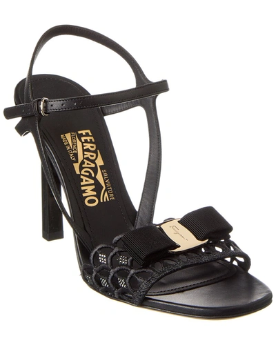 Ferragamo Gabriela X10 Leather Sandal In Black