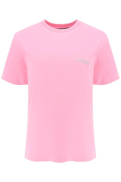 Rotate Birger Christensen Logo-print T-shirt In Pink