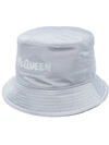 Alexander Mcqueen Logo Bucket Hat In Grey