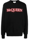 Alexander Mcqueen Spray Effect Logo Sweatshirt In Black