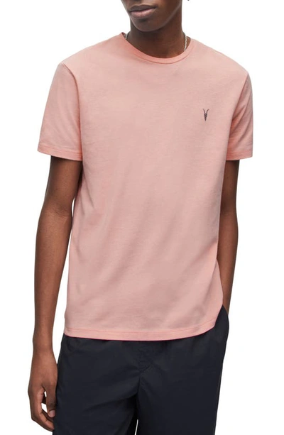 Allsaints Brace Tonic Crewneck T-shirt In Flamingo Pink