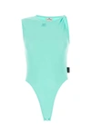 Courrèges Tech Jersey Twist Bodysuit In Light Blue