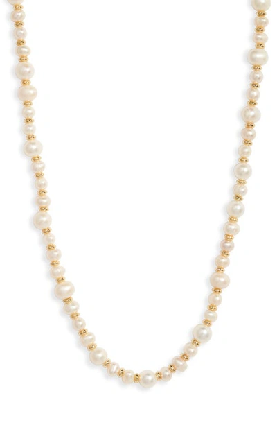 Kendra Scott Jovie Beaded Necklace In Gold White Pearl
