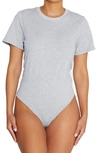 NAKED WARDROBE SPILL THE T CREWNECK SHORT SLEEVE COTTON BODYSUIT