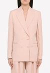 Stella Mccartney Peak-lapels Double-breasted Blazer In Nude