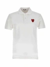 Comme Des Garçons Play Comme Des Garcons Play Little Red Heart Polo In White