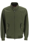 Baracuta High Collar Polyester Blend Jacket With Flap Pockets In Green
