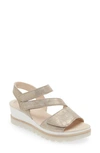 Gabor Asymmetric Strappy Wedge Sandal In Beige