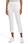Theory Treeca Good Linen Cropped Pull-on Ankle Pants In White