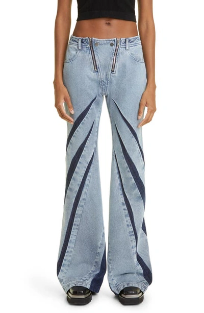 Dion Lee Darted Flared Jeans In Blue