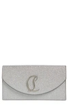 Christian Louboutin Loubi54 Glitter Leather Clutch In P969 Mauvesilver