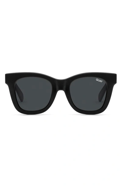 Quay After Hours 57mm Polarized Square Sunglasses In Black/ Smoke Polarized