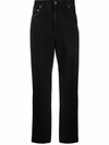 Golden Goose Logo-patch Straight-leg Trousers In Black