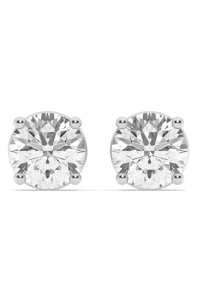 Badgley Mischka 14k White Gold Round Lab Created Diamond Stud Earrings